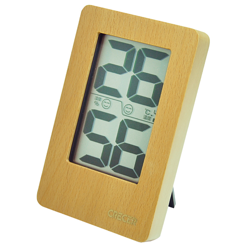 天然木デジタル温湿度計 CRECER 測定具 温度計・他 CR-2200W