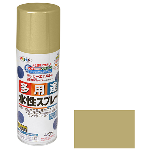 水性多用途スプレー アサヒペン 塗料・オイル スプレー塗料 420MLーゴールド