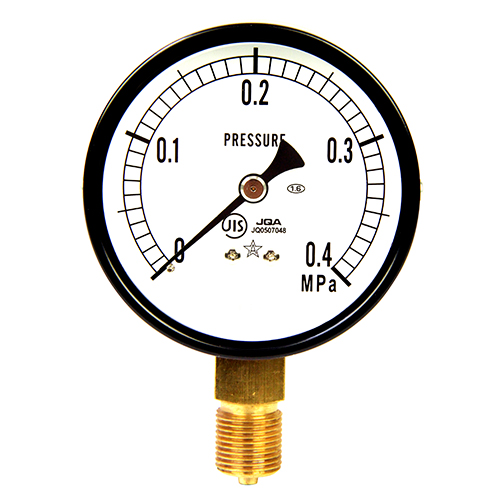 汎用圧力計A75・G3/8 右下精器 エアーツール 圧力計・機器 S-31・0.4MPA