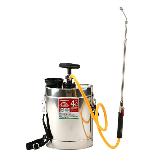 【送料無料】 （噴霧器 半自動） 肩掛式 ステンレスタンク 4L 伸縮ノズル90cm （消毒 害虫防除 園芸）